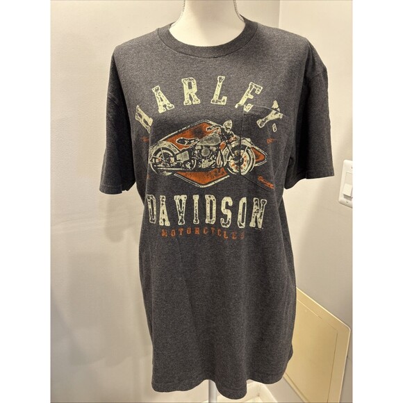 HARLEY DAVIDSON Size Large Lapeer Michigan Grey - Picture 1 of 8